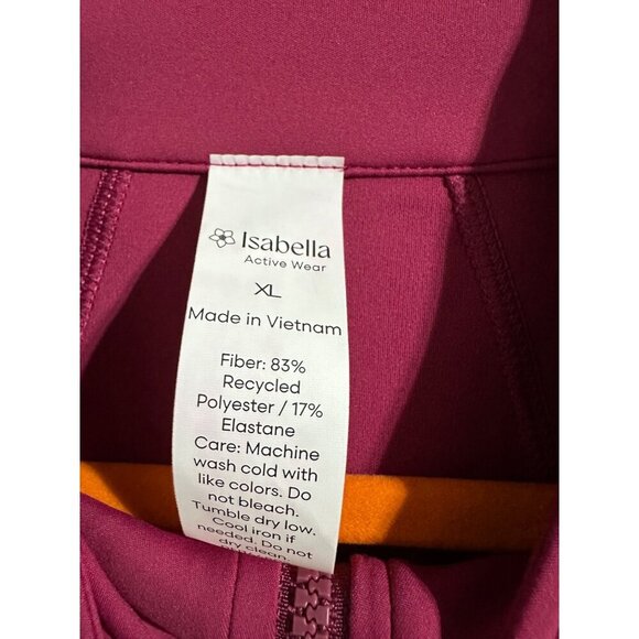 Isabella Activewear Women's Ruffle Back Peplum Jacket Amore Knit Size XL NWT - Picture 6 of 6